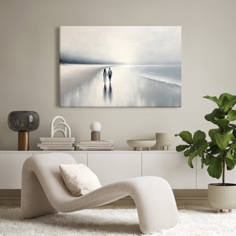 WANDBILD SPAZIERGANG AM MEER - BILDER MEER UND STRAND - BILDER