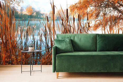 CARTA DA PARATI – LAGO NEL MEZZO DELLA NATURA AUTUNNALE - CARTA DA PARATI NATURA - CARTA DA PARATI