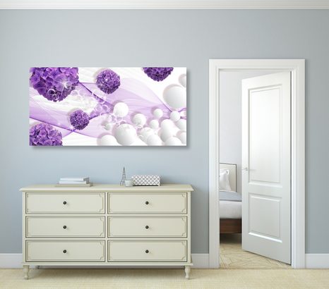 WANDBILD BLUMEN MIT ABSTRAKTEN ELEMENTEN - ABSTRAKTE BILDER - BILDER