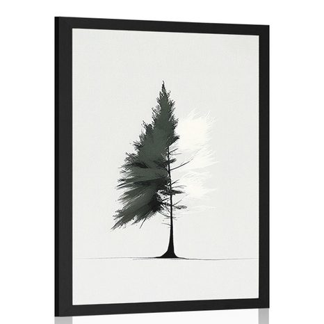 POSTER MINIMALISTISCHER NADELBAUM - BÄUME UND LAUB - POSTER