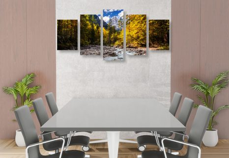 TABLOU 5-PIESE PEISAJ MONTAN PITORESC - TABLOU NATURĂ ȘI PEISAJE NATURALE - TABLOURI