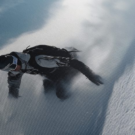 WANDBILD WINTERLICHE ADRENALIN-FAHRT - BILDER VON MENSCHEN - BILDER