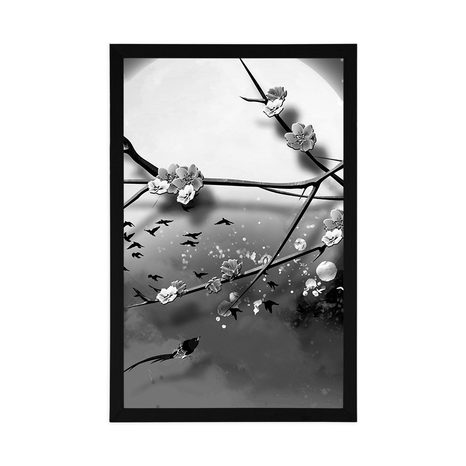 POSTER BAUMZWEIGE BEIM VOLLMOND IN SCHWARZ-WEISS - SCHWARZ-WEISS - POSTER