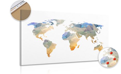 PICTURE ON CORK POLYGONAL WORLD MAP