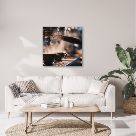 OBRAZ ESPRESSO V KAVÁRNĚ - OBRAZY JÍDLA A NÁPOJE - OBRAZY