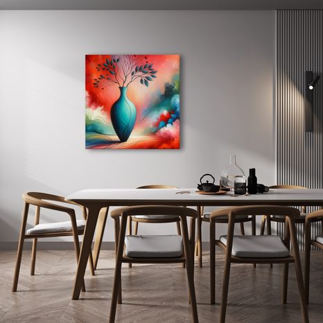OBRAZ ZÁŘIVÁ VÁZA V ABSTRAKCI - OBRAZY STROMY ŽIVOTA - OBRAZY