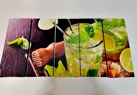 5-RÉSZES KÉP FINOM MOJITO - KÉPEK ÉTELEKKEL ÉS ITALOKKAL - KÉPEK