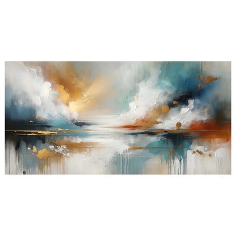 WANDBILD MODERNE ABSTRAKTION MIT NATUR - BILDER SEEN - BILDER