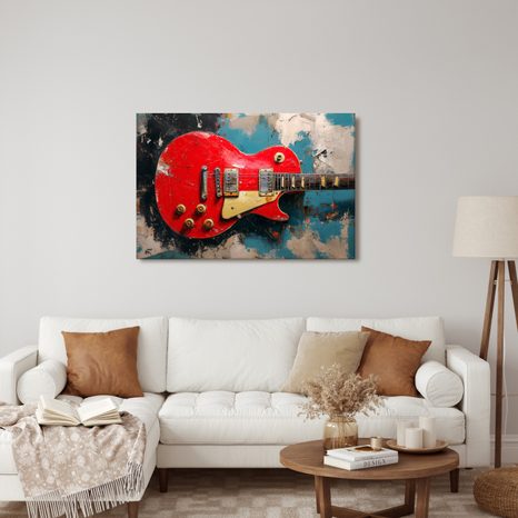 SLIKA CRVENA ELEKTRIČNA GITARA - GLAZBENE SLIKE - SLIKE