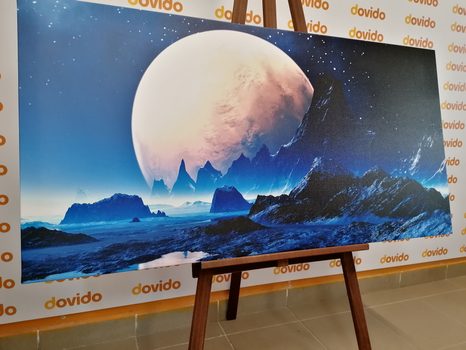 QUADRO SU TELA – PAESAGGIO FANTASTICO - QUADRI DELLO SPAZIO E DELLE STELLE - STAMPE E QUADRI