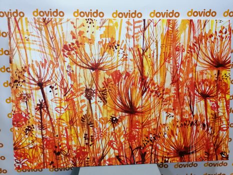 OBRAZ PAMPELIŠKA V ORANŽOVÝCH ODSTÍNECH - ABSTRAKTNÍ OBRAZY - OBRAZY