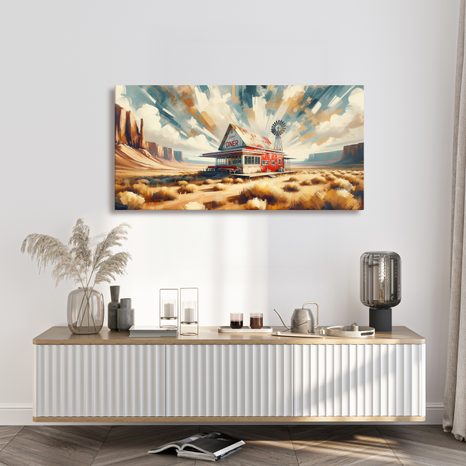 OBRAZ POD POUŠTNÍ OBLOHOU - VINTAGE A RETRO OBRAZY - OBRAZY