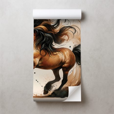 SAMOLEPÍCÍ FOTOTAPETA DIVOKÝ AKVARELOVÝ KŮŇ - ΤΑΠΕΤΣΑΡΊΑ ΑΛΌΓΩΝ - ΤΑΠΕΤΣΑΡΊΕΣ