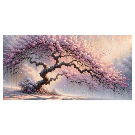 WANDBILD ROSA LEBENSBAUM IN BLÜTE - BILDER BÄUME DES LEBENS - BILDER