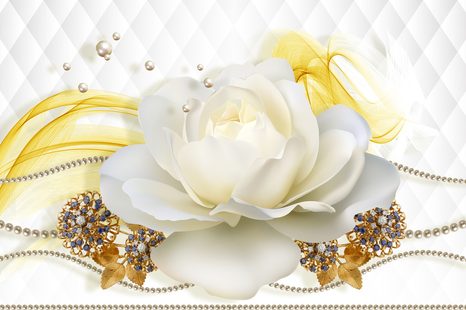 CARTA DA PARATI – ROSA CON ASTRAZIONE - CARTA DA PARATI CON FIORI - CARTA DA PARATI