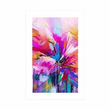 POSTER WITH MOUNT ABSTRACT COLORFUL FLOWERS - ABSTRACT AND PATTERNED - POSTERS
