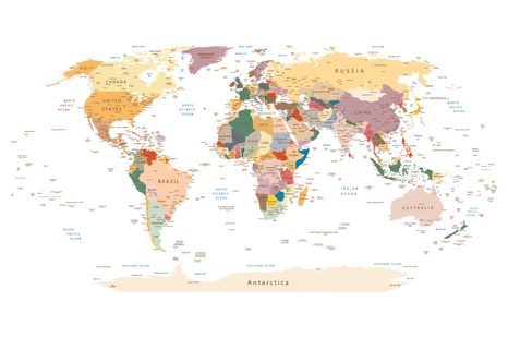 TAPETA MAPA S NÁZVY - TAPETY MAPY - TAPETY