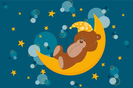 SAMOLEPÍCÍ TAPETA MEDVÍDEK NA MĚSÍČKU - SAMOLEPÍCÍ TAPETY - TAPETY