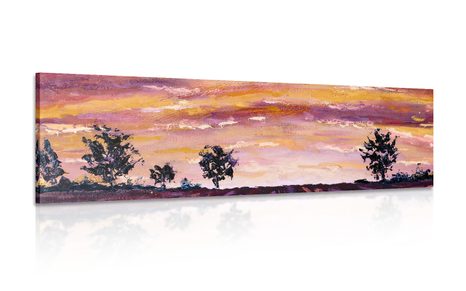 CANVAS PRINT OIL PAINTING OF A LAVENDER FIELD