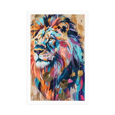 PLAKAT LAVA POPUT SLIKE NA PLATNU - LAVOVI I TIGROVI - PLAKATI