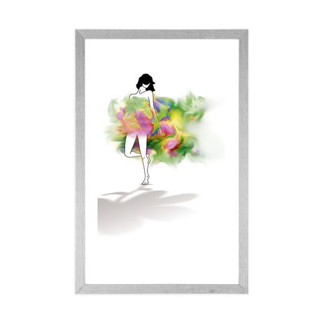 POSTER MIT PASSEPARTOUT MÄDCHEN IM MÄRCHENKLEID - FRAUEN - POSTER