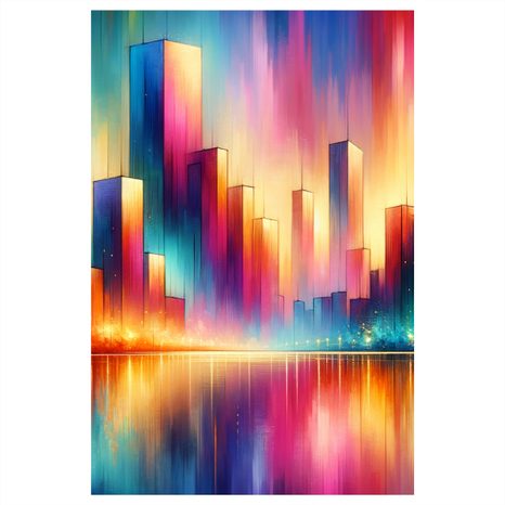 OBRAZ ZÁŘIVÉ MĚSTO V NOCI - OBRAZY MĚSTA - OBRAZY