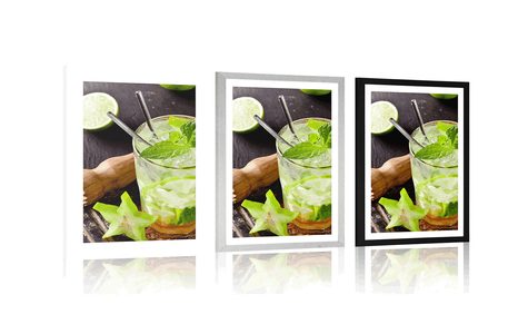 POSTER WITH MOUNT DELICIOUS MOJITO - WITH A KITCHEN MOTIF - POSTERS