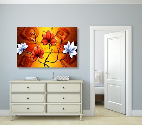 CANVAS PRINT FLOWERS IN ETHNIC STYLE - PICTURES - 🔥 TOTAL SALE 🔥