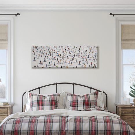 WANDBILD SKIFAHRER IM WINTERPARK - WEIHNACHTS- UND WINTERBILDER - BILDER