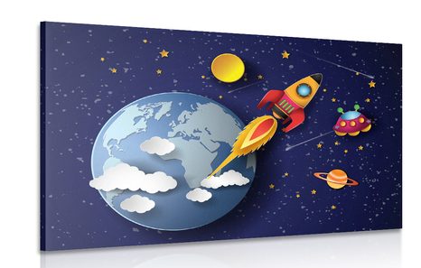 QUADRO VIAGGIO NELLO SPAZIO - QUADRI PER BAMBINI - QUADRI