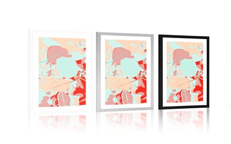 POSTER MIT PASSEPARTOUT BUNTE BLÄTTER - MOTIVE AUS UNSERER WERKSTATT - POSTER