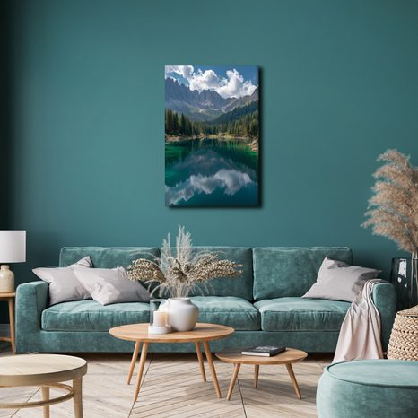 OBRAZ KLIDNÁ KRAJINA S HORAMI - OBRAZY JEZERA - OBRAZY