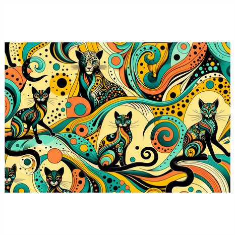 OBRAZ PSYCHEDELICKÉ KOČKY - OBRAZY KOČKY - OBRAZY