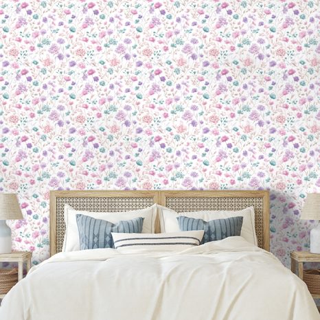 SAMOLEPÍCÍ FOTOTAPETA JEMNÉ PASTELOVÉ KVÍTKY - VZOROVANÉ TAPETY - TAPETY