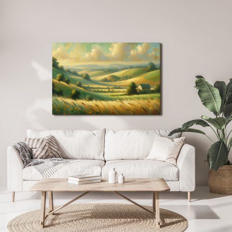 WANDBILD GOLDENE FELDER BEI DER EINSAMKEIT - WANDBILDER FELDER UND WIESEN - BILDER