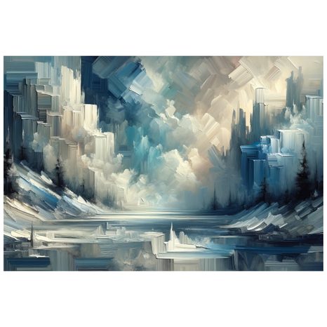 TAPETA IMPRESIONISTICKÁ ZIMNÍ KRAJINA - ABSTRAKTNÍ TAPETY - TAPETY