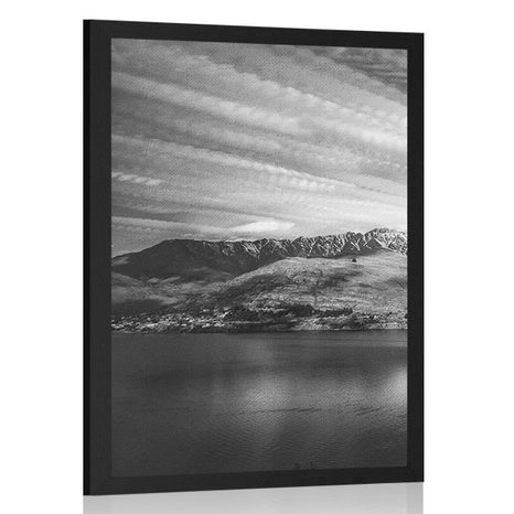 POSTER EARLY EVENING BLACK AND WHITE LAKE - BLACK AND WHITE - POSTERS