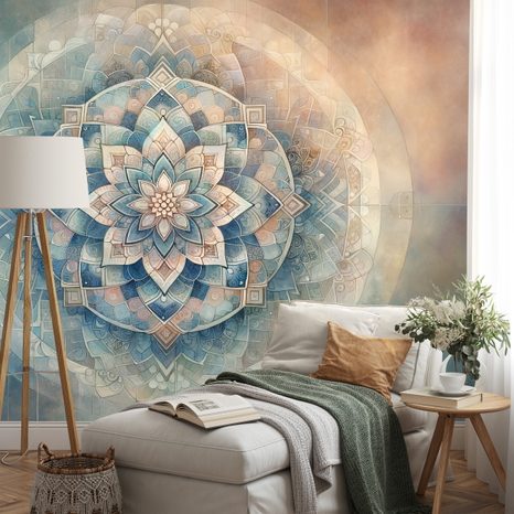 TAPETA MANDALA V PASTELOVÝCH TÓNECH - TAPETY MANDALA - TAPETY