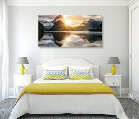 OBRAZ MILFORD SOUND PŘI VÝCHODU SLUNCE - OBRAZY PŘÍRODY A KRAJINY - OBRAZY