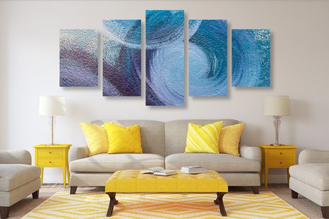 5-DIELNY OBRAZ MODERNÉ ABSTRAKTNÉ ŤAHY - ABSTRAKTNÉ OBRAZY - OBRAZY