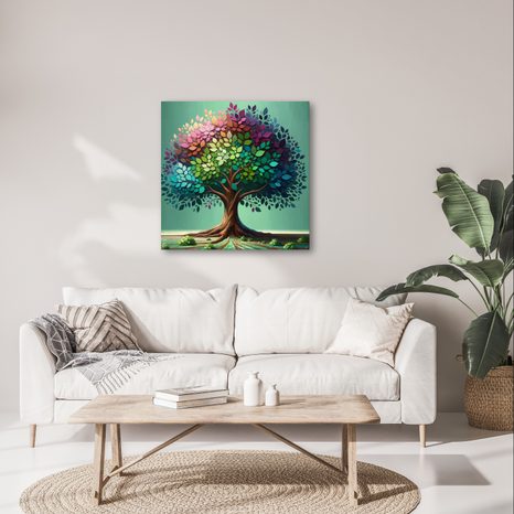 OBRAZ BAREVNÝ STROM ŽIVOTA NA PLÁTNĚ - OBRAZY STROMY ŽIVOTA - OBRAZY