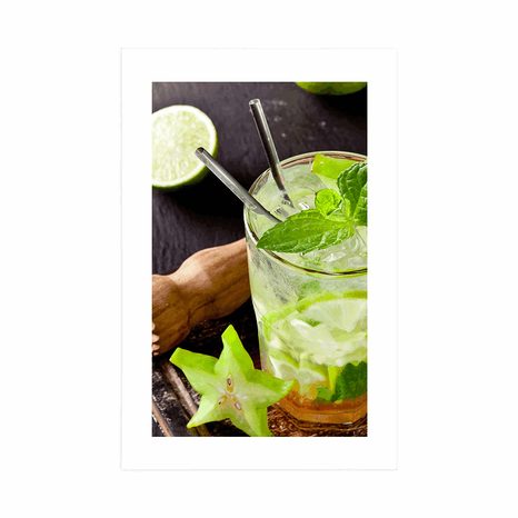 POSTER WITH MOUNT DELICIOUS MOJITO - WITH A KITCHEN MOTIF - POSTERS