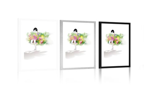 POSTER MIT PASSEPARTOUT MÄDCHEN IM MÄRCHENKLEID - FRAUEN - POSTER