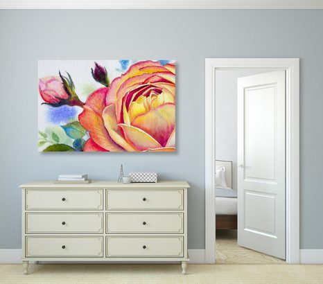 КАРТИНА НА ПЛАТНО – РОЗИ В РОЗОВИ НЮАНСИ - КАРТИНИ С ЦВЕТЯ - КАРТИНИ