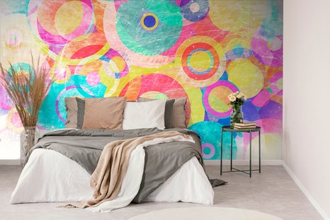 SAMOLEPÍCÍ TAPETA GRUNGE KRUHY - SAMOLEPÍCÍ TAPETY - TAPETY