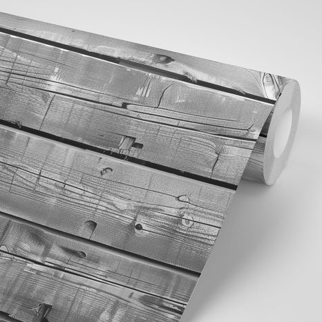 SAMOLEPÍCÍ TAPETA MODERNÍ IMITACE DŘEVA V ČERNOBÍLÉM - SAMOLEPÍCÍ TAPETY - TAPETY