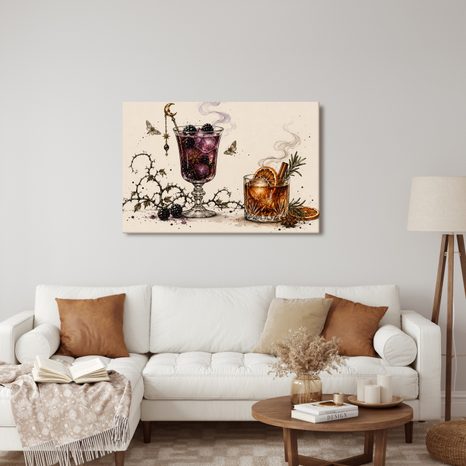 QUADRO SU TELA – COCKTAIL ALLE MORE CON ARANCIA - QUADRI HALLOWEEN E HORROR - STAMPE E QUADRI