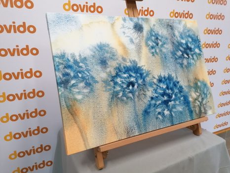 KÉP KÉK PITYPANG AKVARELL KIVITELBEN - VIRÁGMINTÁS KÉPEK - KÉPEK