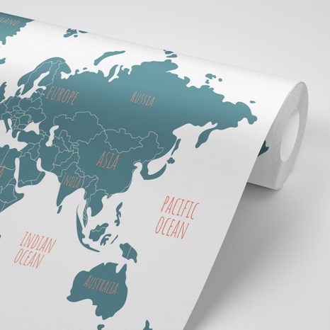 SAMOLEPÍCÍ TAPETA MODERNÍ MAPA SVĚTA - SAMOLEPÍCÍ TAPETY - TAPETY
