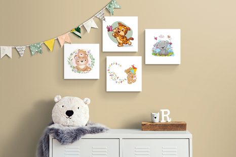 SET OBRAZŮ ZVÍŘÁTKA PRO DĚTI - SESTAVY OBRAZŮ - OBRAZY